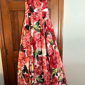 Floral Strapless Maxi Dress